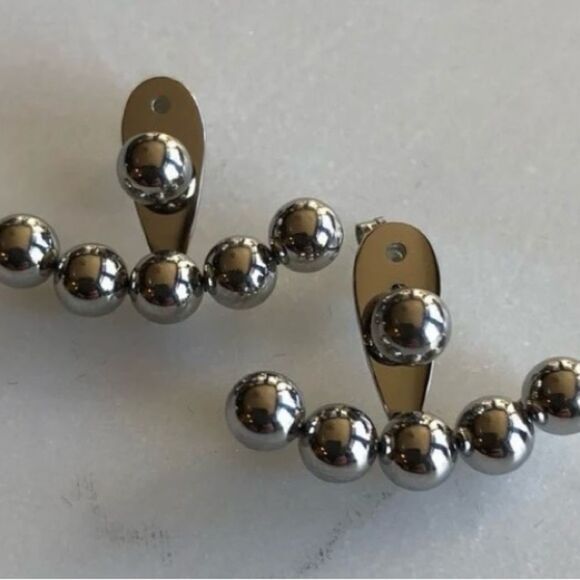 5 Ball Trend Earrings Sphere Silver Earrings - Picture 1 of 3